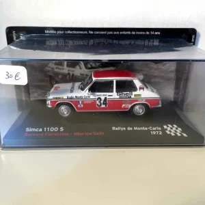 Simca 1100 S rossa e bianca numero 34 - Rally di Monte Carlo 1972