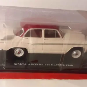 Simca Aronde P60 Elysée crema e tetto bordeaux del 1960 (scala 1/24)