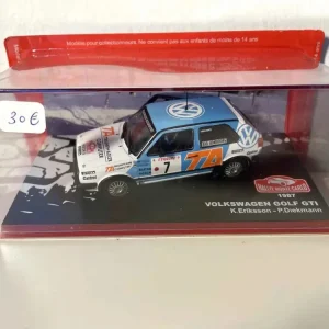 Volkswagen Golf GTI bianca e blu numero 7 - Rally di Monte Carlo 1987