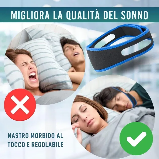 Cinturino Anti-Ronfio per Dormire | Mentoniera Smettere di Russare