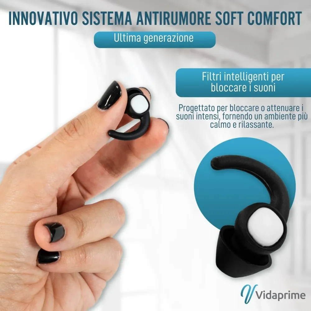 Tappi per Orecchie Anti Rumore per Dormire | Confezione da 2 Unità