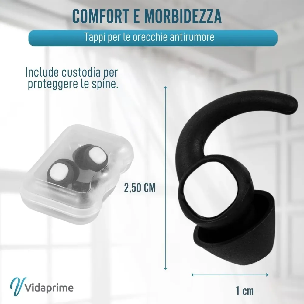 Tappi per Orecchie Anti Rumore per Dormire | Confezione da 2 Unità