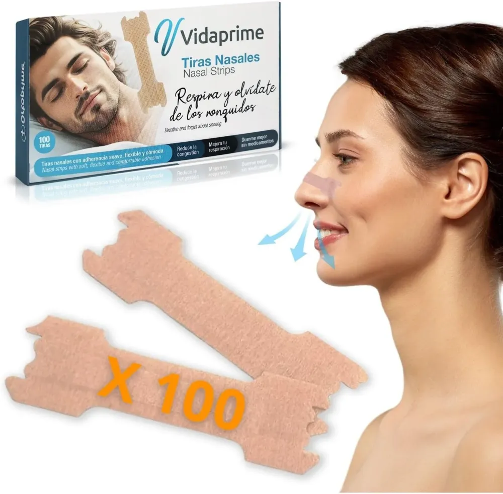 Tiras Nasali Antirussamento per Dormire | Nasal Strips 100 Uds