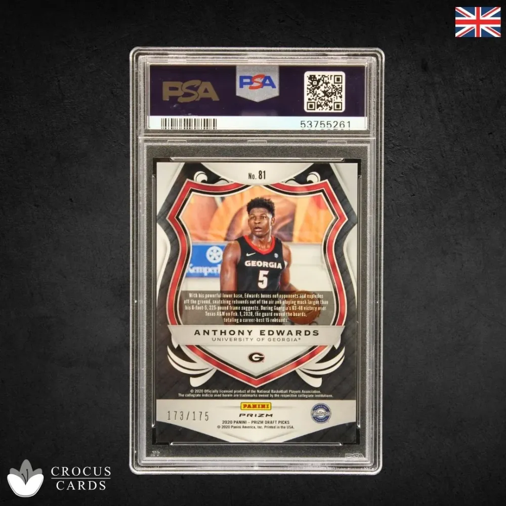 Panini Prizm DP 2020 - Anthony Edwards Rookie Blue Fast Break /175 - PSA 10