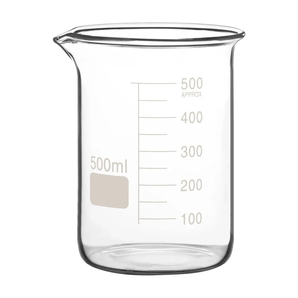Strumento per Titolazioni Beaker di vetro per ultrasuoni - ultra resistente - vetro borosilicato.