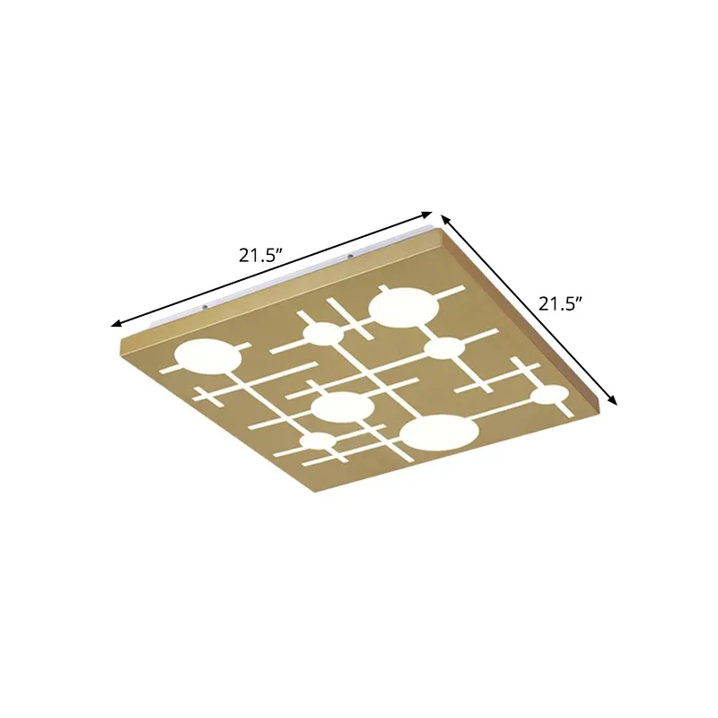 Illuminazione da soffitto acrilico LED facile con montaggio incasso quadrato con motivi dorati per camera da letto, luce c...