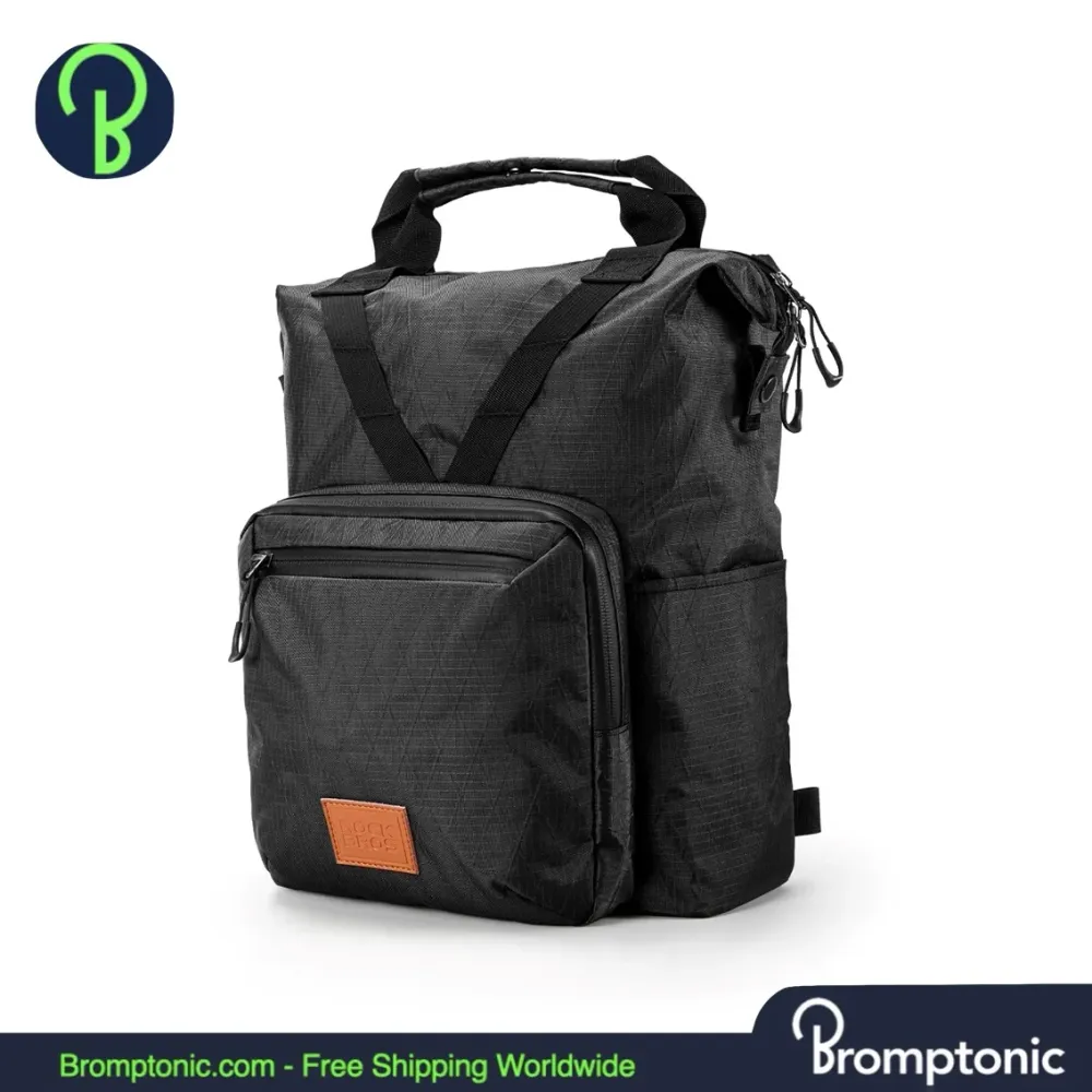 Zaino per bicicletta pieghevole Brompton 11,5L - Borsa multifunzionale con chiusura zip