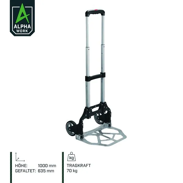 Carrello da trasporto Alpha Work con pala alluminio portata 70 kg 05901