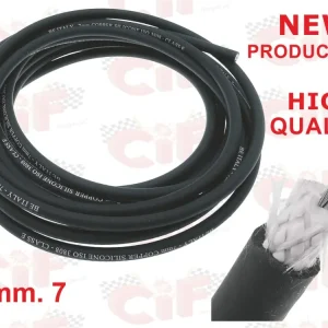 1 Metro Cavo candela nero al silicone diametro 7 universale Vespa Scooter Moto Ciclomotori