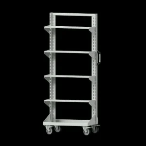 Carrello base per banchi da lavoro ANKE modello 351 800 x 450 x 1950 mm (AM 764) RAL 7035 962.081 con Maniglia Regolabile