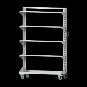 Carrello base per banchi da lavoro ANKE modello 651 1250 x 450 x 1950 mm (AM 1211) RAL 7035 962.181 con Maniglia Regolabile