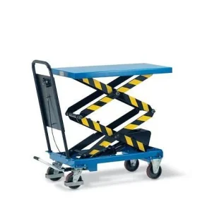 Carrello elevatore DENIOS HTW-D 30 con doppia forbice 101 x 52 cm capacità di carico 300 kg 157-628 per Magazzino