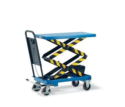 Carrello elevatore DENIOS HTW-D 30 con doppia forbice 101 x 52 cm capacità di carico 300 kg 157-628 per Magazzino