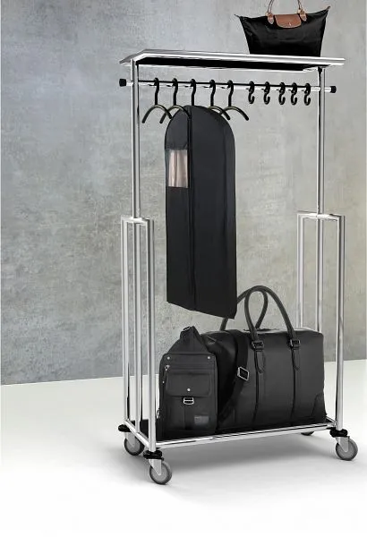 Carrello guardaroba Kerkmann Jupiter L 1000 x P 500 x 1700 mm cromato 31618083 | Altezza Regolabile |
