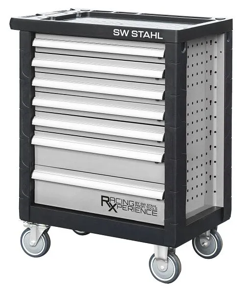 Carrello da officina SW-Stahl non attrezzato 07050L con Freni di Sicurezza