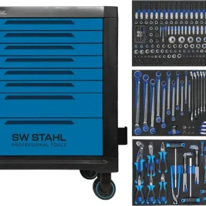 Carrello per Fusti Carrello da officina professionale SW-Stahl TT802 blu attrezzato 304 pezzi Z3208