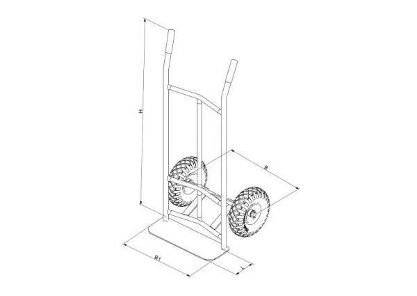 Carrello per Fusti Carrello per sacchi industriale Eichinger 300 kg ruota pneumatica 260/85 blu genziana 11080100000097