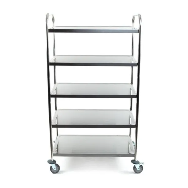 Carrello per Fusti Carrello di servizio ALLPAX acciaio inossidabile 5 ripiani 10014254