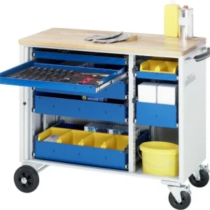 Carrello Piattaforma Carrello portautensili RAU collezione adlatus modello 10420 L1025 x P520 x A890 mm incluso un piano d...