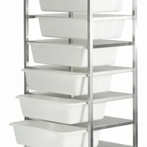 Carrello portacontainer Schneider acciaio inossidabile per 8 contenitori da 25 litri ciascuno (#200963) 202095 Made Italy