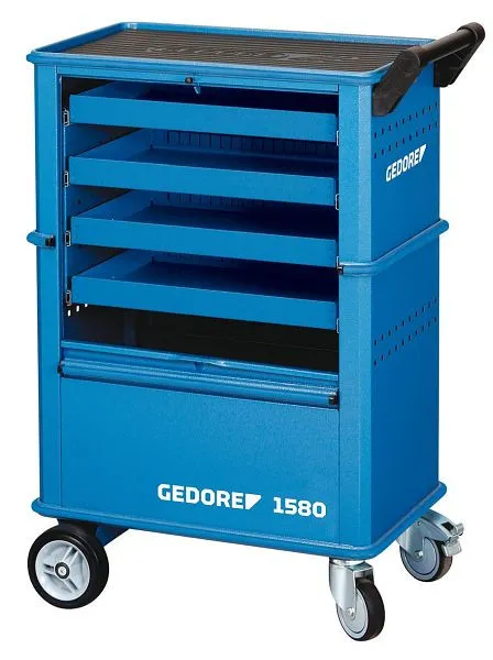 Carrello portautensili GEDORE con 4 cassetti 400 x 625 x 930 mm 6627550 con Freni di Sicurezza