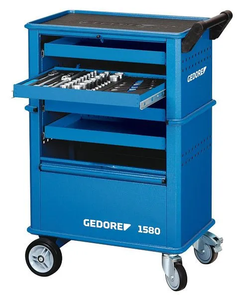 Carrello portautensili GEDORE con 4 cassetti 400 x 625 x 930 mm 6627550 con Freni di Sicurezza