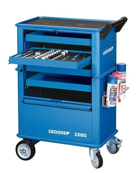 Carrello portautensili GEDORE con 4 cassetti 400 x 625 x 930 mm 6627550 con Freni di Sicurezza