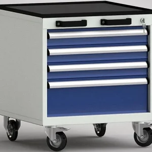 Carrello portautensili qualità KLW - 572 x 655 x 650 mm L x P x con bordo rialzato su 4 lati FEA0500-04ESV-001 Portata Mas...