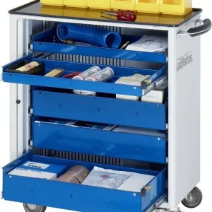 Carrello portautensili RAU collezione adlatus modello 7260 L725 x P400 x A860 mm incluso supporto metallo 02-7260.11 Accia...