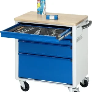 Carrello portautensili RAU collezione adlatus modello 7300 L700 x P500 x A795 mm incluso un piano di lavoro faggio massicc...