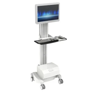 Carrello da reparto SIC-Design Smart-Lift con regolazione altezza e alimentazione 600 x 530 x 1240-1590 mm PS-25071 | Alte...