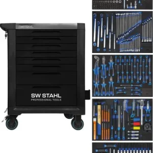 Carrello Ribaltabile Carrello da officina professionale SW-Stahl TT801 nero attrezzato 341 pezzi Z3111