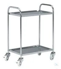 Carrello Ribaltabile Carrello da trasporto Rettberg acciaio inox con 4 ruote piroettanti Ø 125 mm e 2 ripiani 107000096