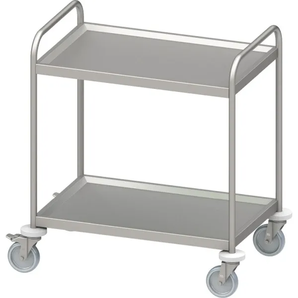 Carrello di servizio acciaio inossidabile Stalgast "PRO" con due ripiani 800x500x950mm saldato VWN08523...
