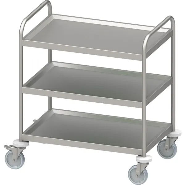 Carrello di servizio acciaio inossidabile Stalgast "PRO" con tre ripiani 800x500x950mm saldato VWN08524...