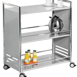 Carrello di servizio Kerkmann Artline L 700 x P 400 x 840 mm alluminio argento/cromo 14337114 | Garanzia 24 Mesi