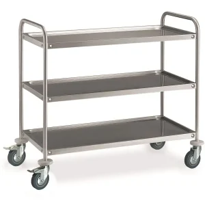 Carrello di servizio Locher 3 ripiani rotelle antiurto 122851 Pieghevole per Risparmio Spazio