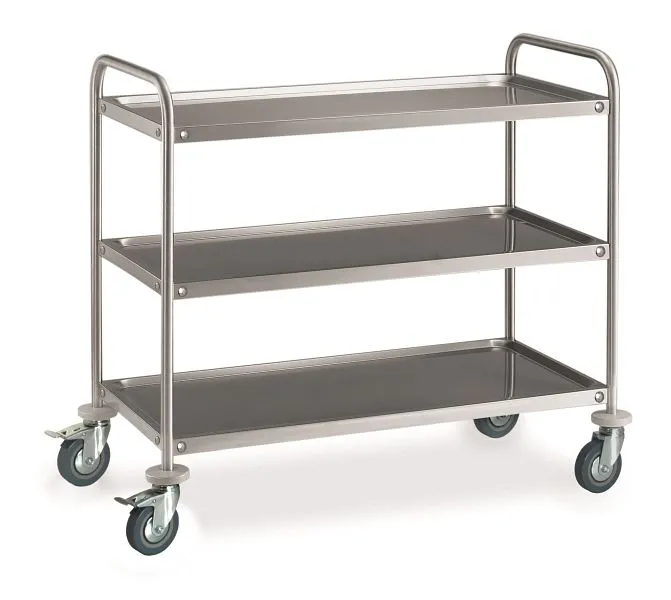 Carrello di servizio Locher 3 ripiani rotelle antiurto 122851 Pieghevole per Risparmio Spazio
