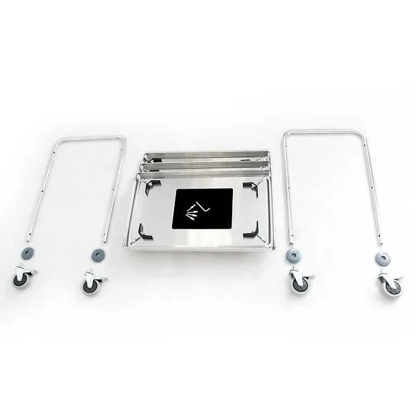 Carrello da servizio Stalgast acciaio inossidabile con due ripiani 860 x 540 x 920 mm (LxPxA) LT0705002 | Altezza Regolabi...