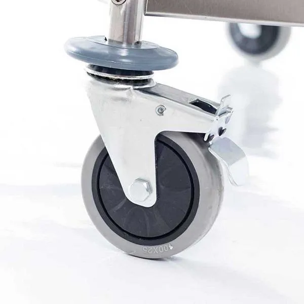 Carrello da servizio Stalgast acciaio inossidabile con due ripiani 860 x 540 x 920 mm (LxPxA) LT0705002 | Altezza Regolabi...