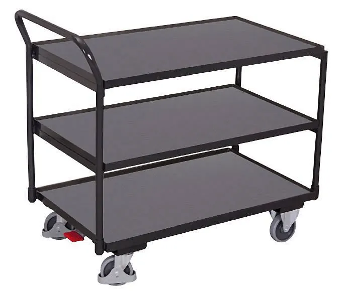 Carrello da tavolo VARIOfit con 3 superfici di carico RAL 7016 dimensioni esterne: 1.125 x 625 x 1.010 mm (LxPxA) sw-600.6...