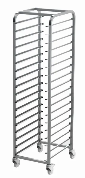 Carrello da trasporto Schneider acciaio inossidabile inserimento longitudinale: 18 supporti 600x400 385100 con Ruote Pivot...
