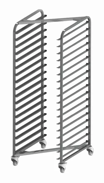 Carrello da trasporto Schneider TYPE-Z acciaio inossidabile inserimento longitudinale: 18 supporti 600x400 385200 Facile M...
