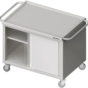 Carrello da trasporto Stalgast con fondo chiuso e porte scorrevoli 1100x600x850 mm saldato VWN11605 con Maniglia Regolabile