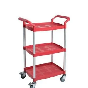 Carrello versatile DENIOS SERVICE tubi alluminio spazzolato 3 livelli rosso 180-042 Portata Massima 1000 kg