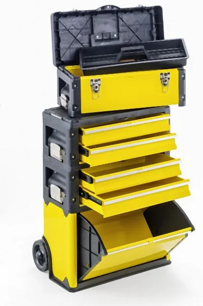 Pesante ad Alta Portata Carrello portautensili Metra 4 scomparti 1k.2.2.1 giallo 10510