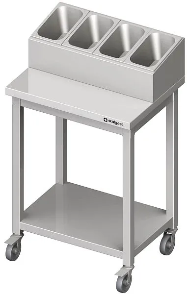 Posate Stalgast e carrello profondità vassoio 500 mm altezza 1100 mm Pieghevole per Risparmio Spazio