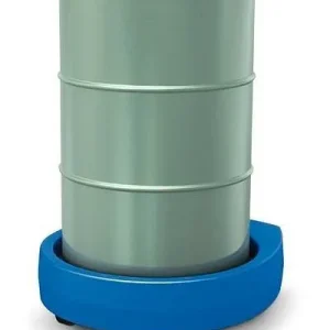 Rullo cilindrico DENIOS Poly200 E polietilene (PE) 2 ruote fisse 2 ruote girevoli blu 181-868 Dimensioni 1200x800 mm