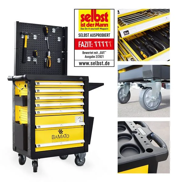Sollevatore Forbice Carrello da officina di alta gamma BAMATO WORK-550 con set di attrezzi CV da 348 pezzi WORK-550