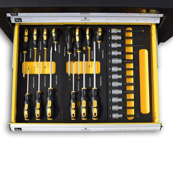 Sollevatore Forbice Carrello da officina di alta gamma BAMATO WORK-550 con set di attrezzi CV da 348 pezzi WORK-550